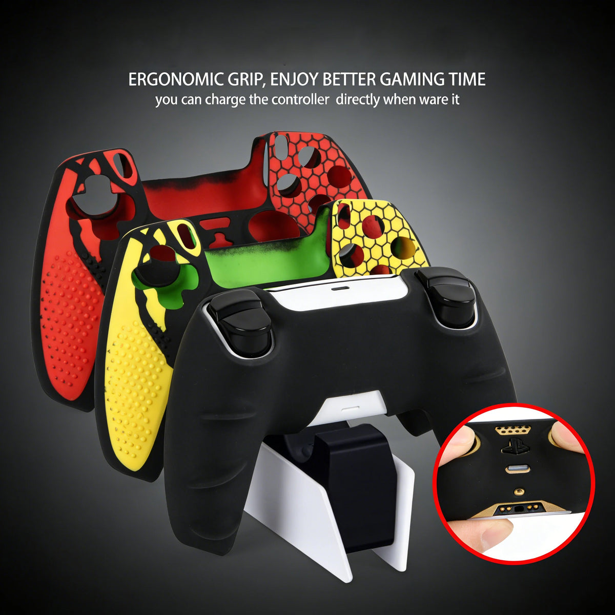 Spider Handle Cover Particle Style with Thumbstick Caps And Spider Stickers Gaming Controller Skin Accessory