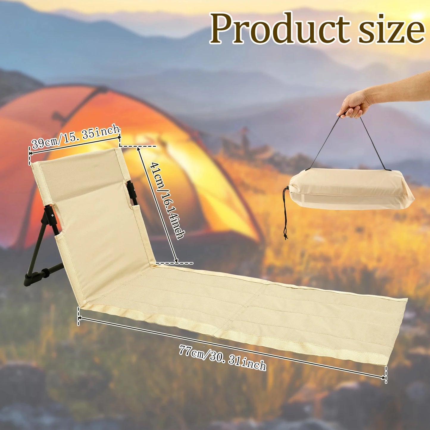 Portable Foldable Camping Chair Oxford Cloth Outdoor Lazy Backrest Chair for Picnic Garden Park Travel
