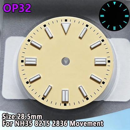 28.5mm NH35 Watch Dial Luminous Dials Single Calendar Dial Suitable For NH35 Movement Can Support DIY Dial Customization Logo