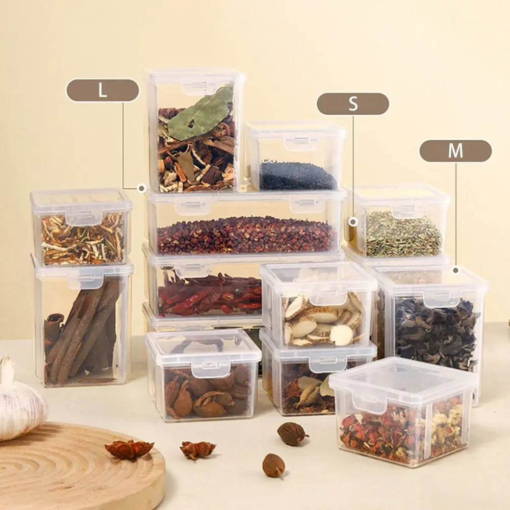 1Pcs Refrigerator Food Fresh Kitchen Storage Boxs Good Sealing Transparent Spice Container Case Visible Home Dry Fruit Jar