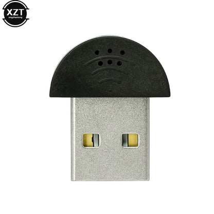 Super Mini USB 2.0 Microphone MIC Audio Adapter Portable Studio Speech MIC Driver Free for Laptop/Notebook/PC/MSN/Skype