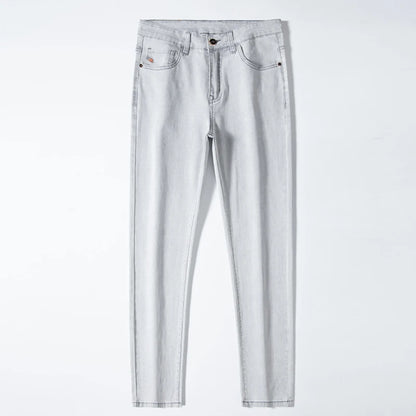 Men's Straight Business Jeans Spring Summer Thin Fashionable Casual Slim Elastic Male Brand Clothing Denim Pants