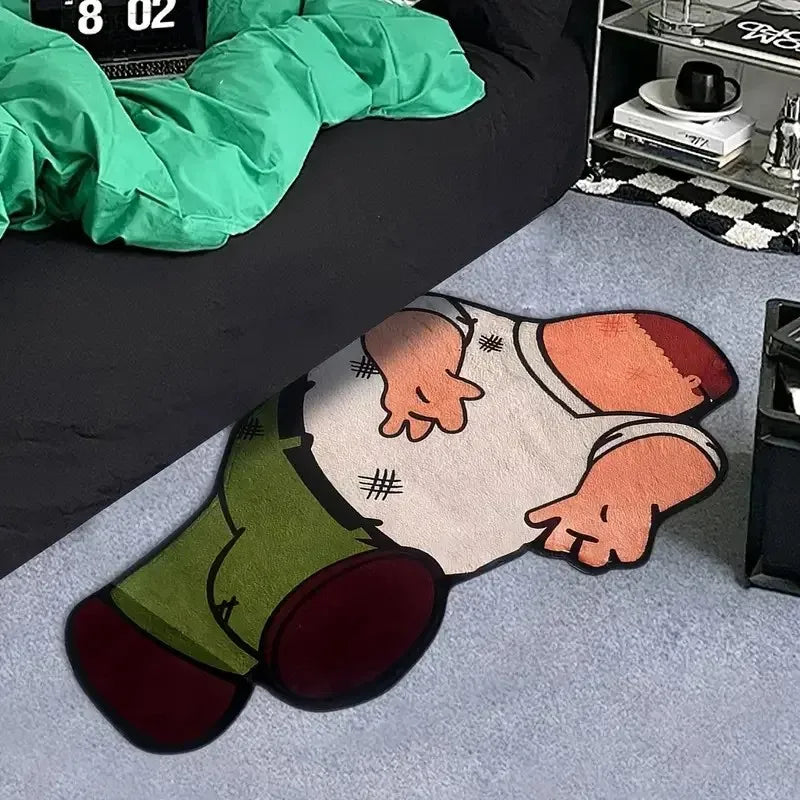 VIKAMA Parody Home Mat - Anti-Slip & Noise-Reducing Entryway Doormat Bedroom Entrance Rug Bedside Carpet Home Decor