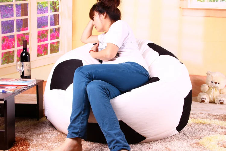Alevmoom Beanbag Cover Football Sitzac Shell  Lounger Bean Bag Without the filling