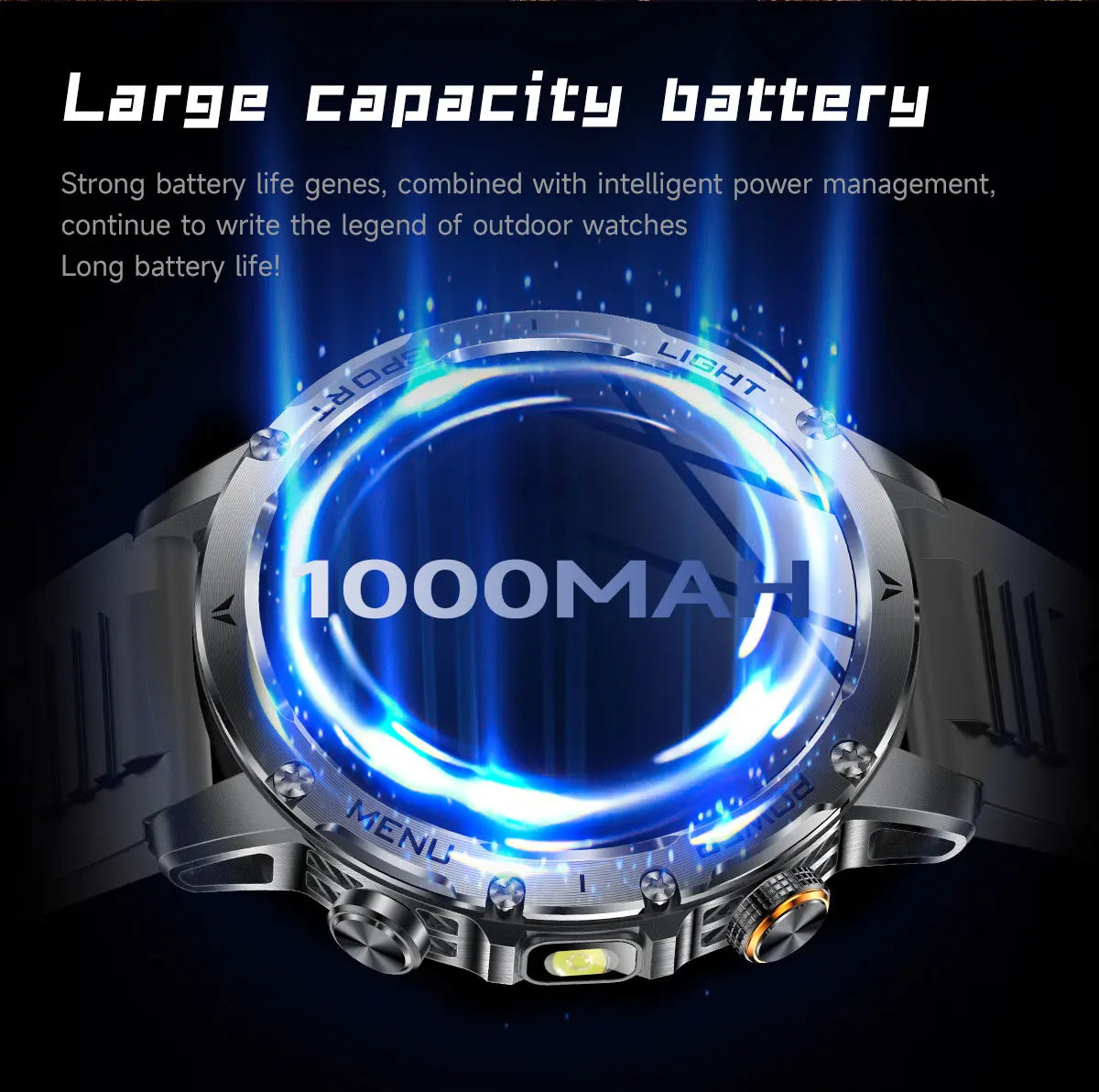 LIGE 2026 New Ultra Military Grade 1000mAh Battery Smart Watch For Men IP68 Waterproof Sports Fitness Bluetooth Call Smartwatch