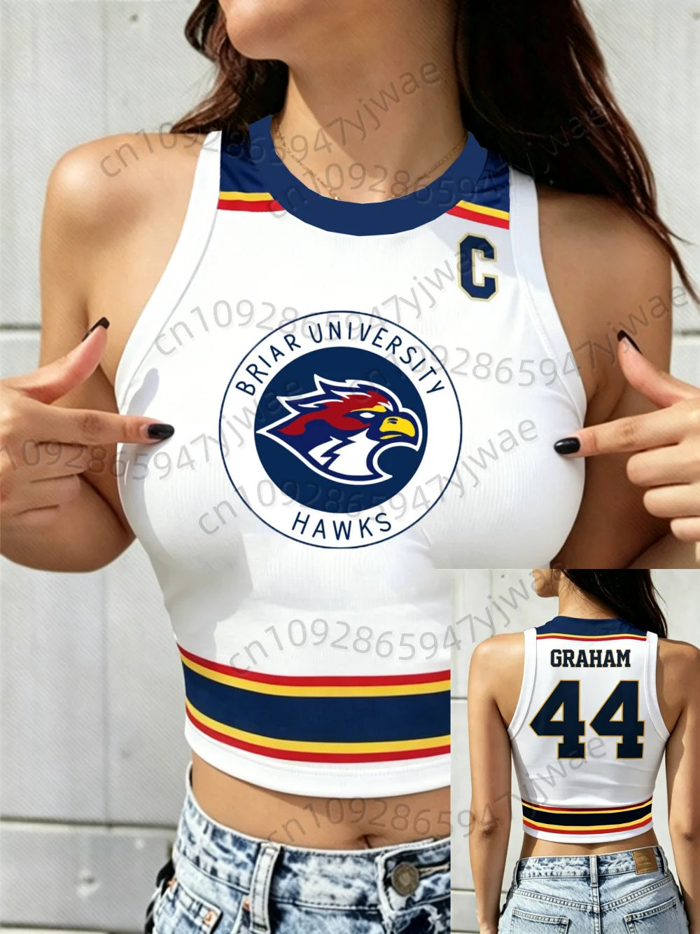 Summer Women's Off Campus Briar University Tank Top T-shirt Crop Vest Top Tees Graham 44 22 DI LAURENTIS 66 Not Suitable For Men
