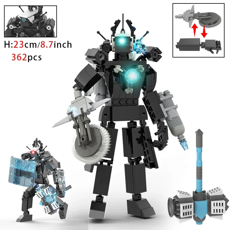 Moc Skibidi Toilet Figures Model Blocks Titan Cameraman Speakerman Construction Toys Party Halloween Decoration Boys Gifts