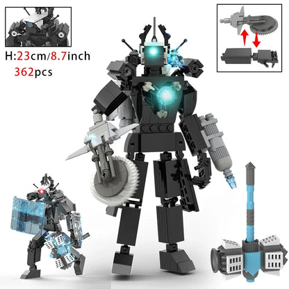 Moc Skibidi Toilet Figures Model Blocks Titan Cameraman Speakerman Construction Toys Party Halloween Decoration Boys Gifts