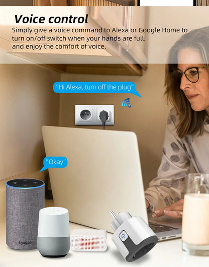 Tuya ZigBee Smart Socket Supporting Google/Alexa Voice Control| Requires Gateway| Remote Scheduling/Power Consumption Statistics