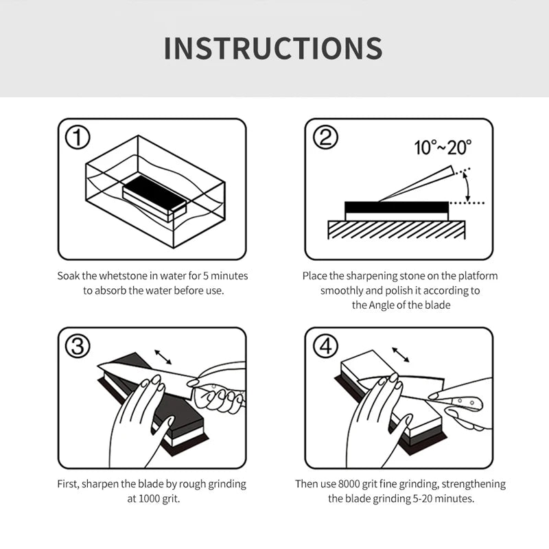 PROYAN Professional Sharpening Stone 240-10000# Whetstone Have Box Knife Sharpener Kitchen Diamond Grindstone Tool Kitchenware