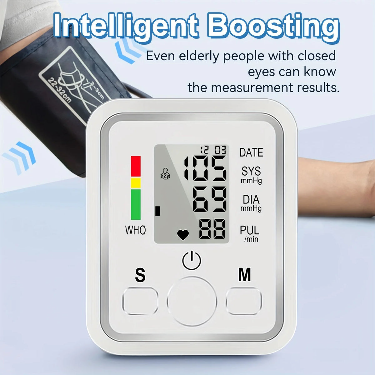 Automatic Digital ARM Blood Pressure Monitor Sphygmomanometer Tonometer Tensiometer Heart Rate Pulse Meter BP Monitor Healthy