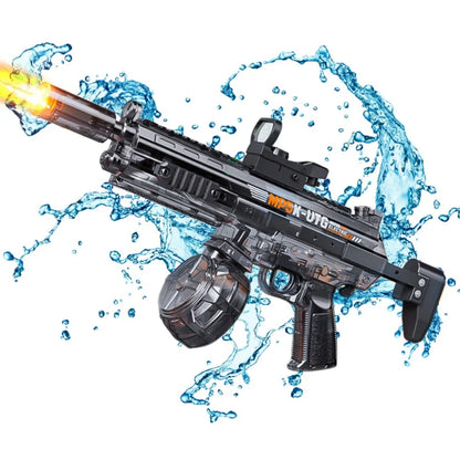 MP5K Full Automatic Water Gun Toy with Retractable Stock Linked Recoil Mechanism Water Pistol Summer Outdoor Beach Shooting Game