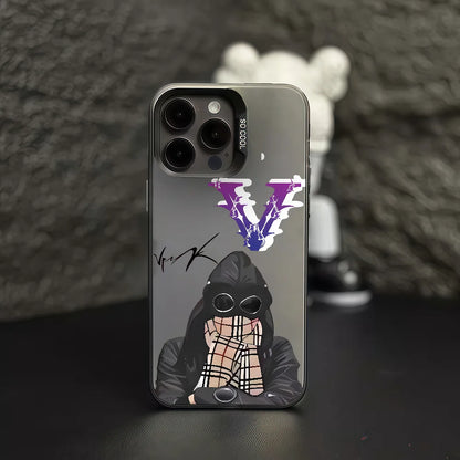Fashion V-VRUNK phone case For iPhone 12 11 13 14 15 16 17 Max Pro Plus Mini Protective IMD Color Cover