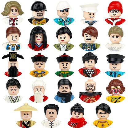 City character building block figure set, little block people, block accessories, engineer, doctor, firefighter, kids' toy