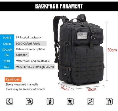 30/50L Tactical Backpacks For Man Hking Outdoor Survival  Bags 3P Assault Pack EDC Molle Pack For Trekking Hunting Bag