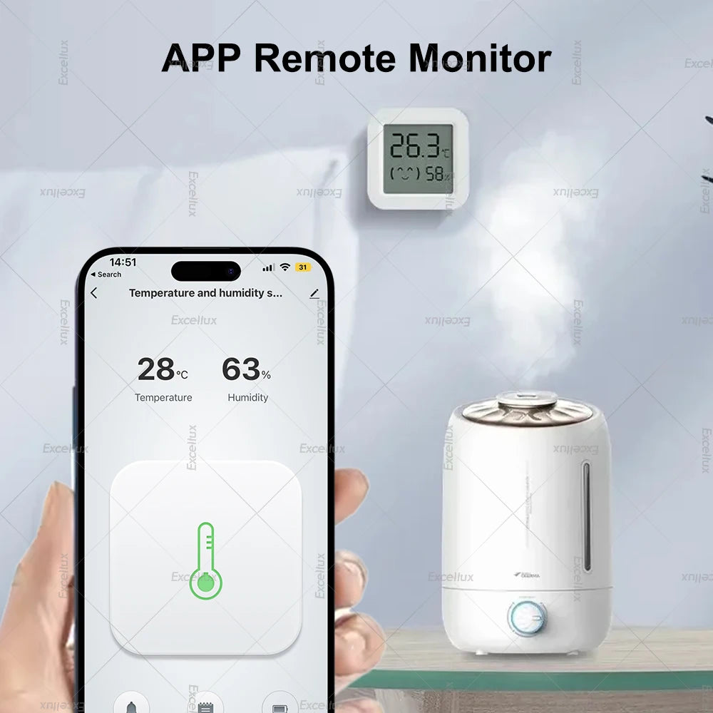 Tuya Zigbee 3.0 Smart Home Temperature Humidity Sensor with LCD Screen Work With Alexa Echo Plus Home Assistant Z2M Need Gateway