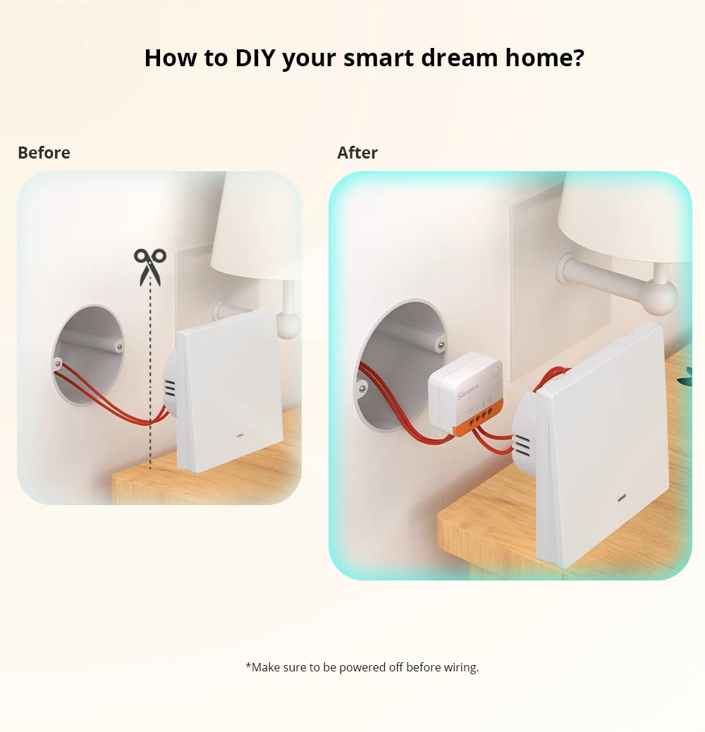SONOFF ZBMINIR2/ZbminiL2 With/no Neutral Smart Zigbee Switch Two-Way Control Work With Alexa Google Home Yandex Alice Smartthing