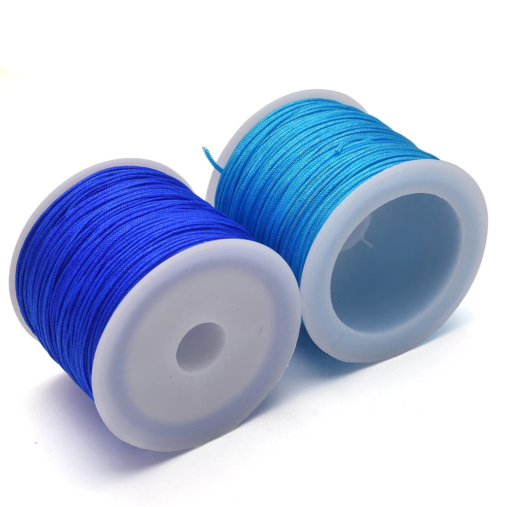 50Yards 0.8mm Nylonowy Sznurek Rzemieślniczy Do Produkcji Biżuterii Koraliki Pleciony Nylonowy Satynowy Sznurek Do Bransoletek Ogon Szczura Ozdoba Chiński Węzeł