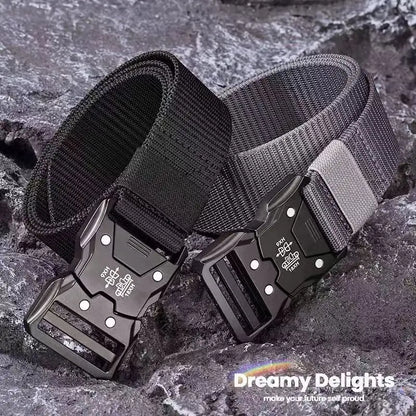 Automatic Buckle Tactical Belts Men's Woven Nylon Military Belt Durable Black Outdoor Army Hunting Golf Waist Belt