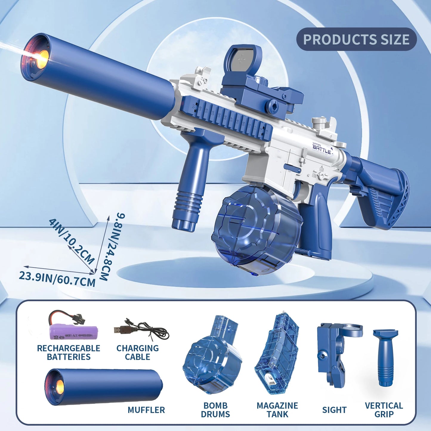 Water Gun Electric M416 Pistol Shooting Lighting Toy Gun Full Automatic Summer Pool Beach Toy For Kids Children Boys Girls Adult