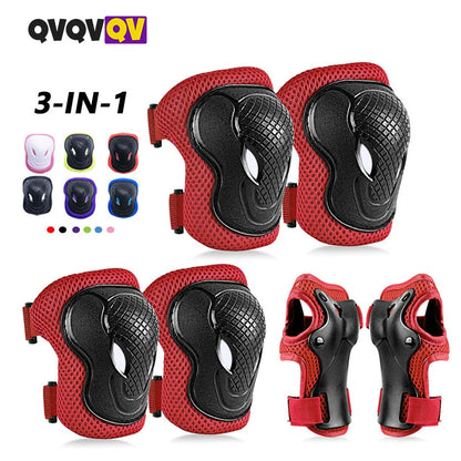 6Pcs/Set Kids/Youth Knee Pad Elbow Pads Guards Protective Gear Set for Roller Skates Cycling BMX Bike Skateboard Inline Skatings