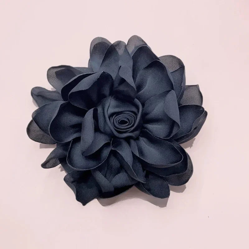 10cm Korean Fabric Rose Flower Brooches for Women Elegant Corsage Scarf Buckle Shirt Collar Pins Fashion Jewelry Wedding Brooch