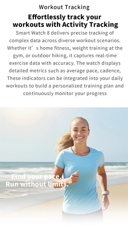 Smart Watch GPS Track Smart Watches For Men Women Sport Heart Rate Bluetooth Call NFC IP68 Waterproof Compass Smartwatch 8 Mini