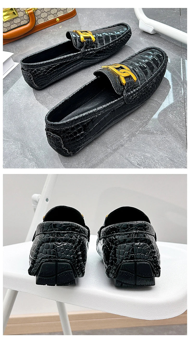 Man Shoes Leather Casual Shoes for Man Luxury Hand Sewn Fashion Flats Summer Breathable Outdoor Male Slip on Loafers Designer