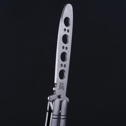 Outdoor Training Butterfly Knife Trainer  Stainless Steel Knife Folding Knife No Edge Dull Tool Combs Shape 56 HRC