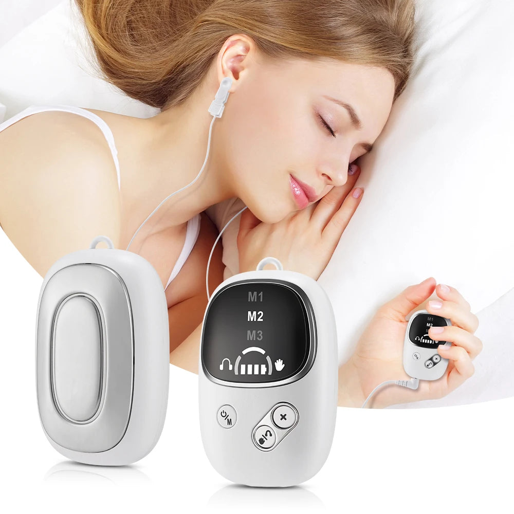 Handheld CES Sleep Aid Device for Insomnia Palm Pulse Massager Stress Relief Device Ear Clip Anxiety Pulse Pressure Relief