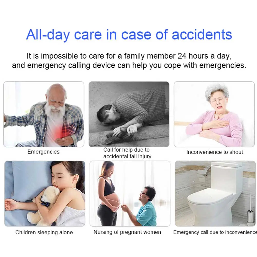 Smart Tuya WiFi/Zigbee Emergency SOS Button Wireless Call Button for Elderly and Patients Safety Alert System for Quick Help