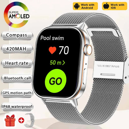 Newly Built-in GPS Sports Fitness Pilates Smart watch Women Fashion Precise Positioning 5ATM Waterproof Bluetooth Call Bracelets