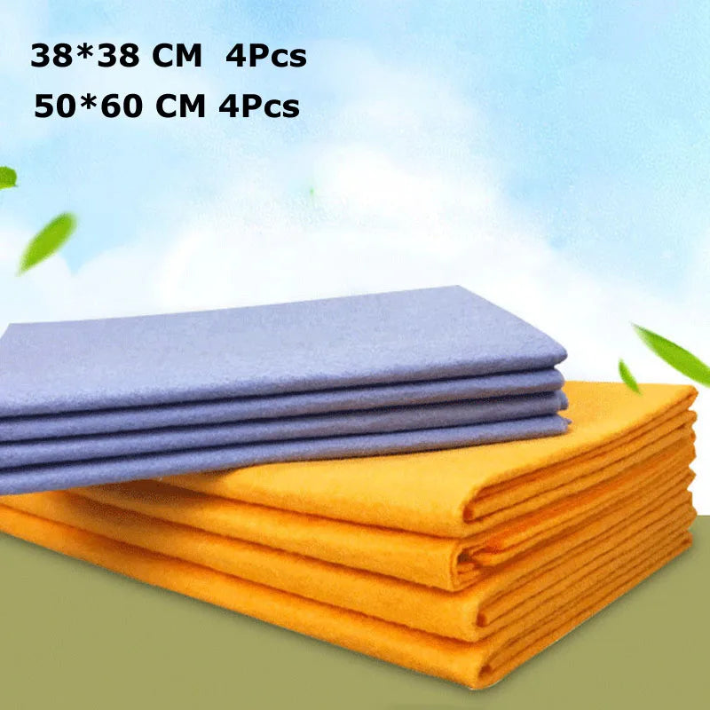 2/8/10Pcs Microfiber Cloth Ultra-Absorbent Cleaning Shammy Reusable Cleaning Cloth Non-Woven Car Kitchen TowelS Dishwashing Bath