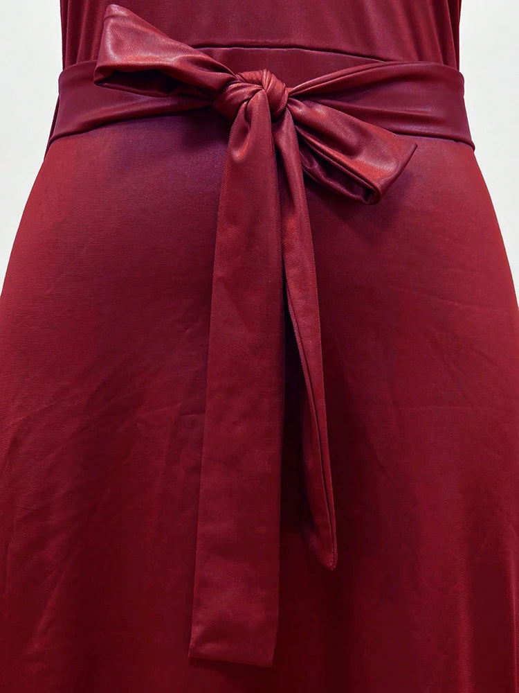 Classic Bodycon Lace-up Summer Dress Solid Hip Wrap Buttons Midi Short Dressses Elegant Women's Dresses 2025 Woman Clothing