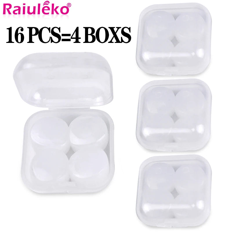 16Pcs Anti Noise Snore Soundproof Earplugs Travel Sleep Noise Reduction Ear plug Swimming Silicone Earplug Noise Protection Tool
