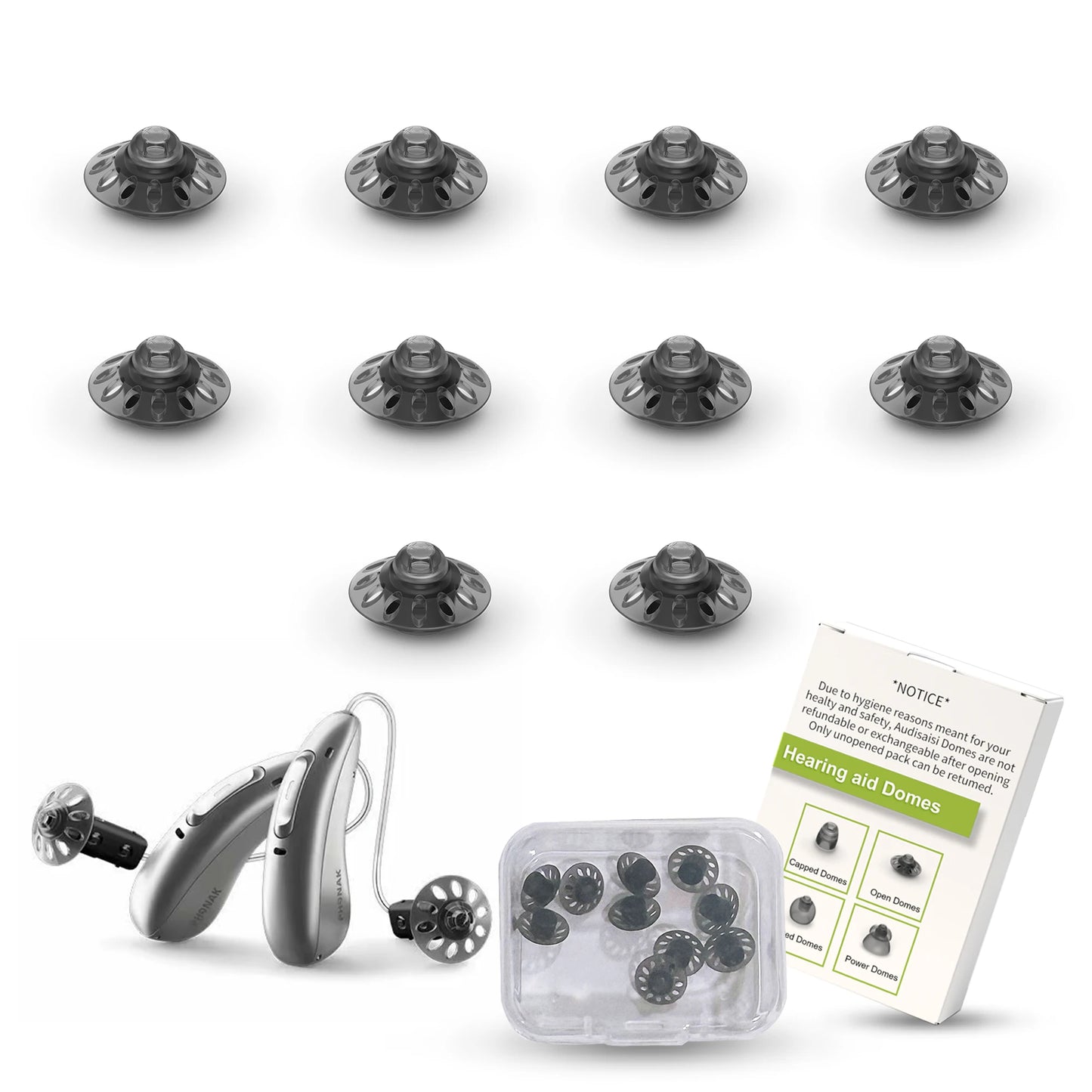 Hearing Aid Domes for Phonak Replacements,Phonak Open 4.0 Domes,10pcs Universal Domes for Phonak-Unitron Ric Hearing aid