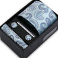 Classic Mens Tie Set Paisley Hanky Cufflinks In Gift Box Jacquard Woven Neckties Set For Men Formal Wedding Fashion Accessories