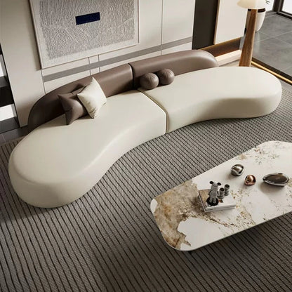 Italian Luxury Curved Sofa Modern Simple Hotel Homestay Lounge Office Sofa Designer Office Furniture أثاث مكتبات FYOS