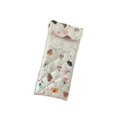 Stylish Quilted Glasses Holder Cute Kawaii Pouch Soft and Fun for Sunglasses and Eyeglasses