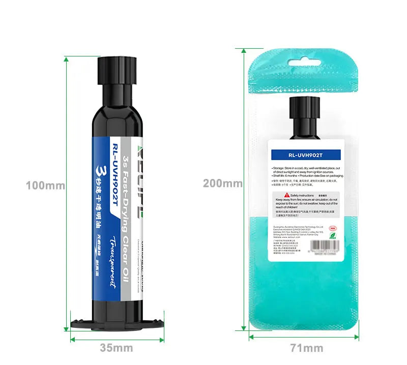 RELIFE RL-UVH902 3 Seconds Quick Drying Oil for Mobile Phone Motherboard BGA PCB Flying Line UV Repair Quick Curing Oil Tool
