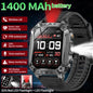 LIGE Wojskowy Inteligentny Zegarek 2.01'' Ekran HD Outdoor Sportowy Męski Zegarek SOS Czerwony Alarm Migająca Latarka Monitor Zdrowia Smartwatch