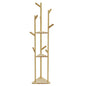 Bamboo Corner Tree Coat Rack Stand with Hooks And Shelves Clothes Hanger for Entryway Bedroom Organization