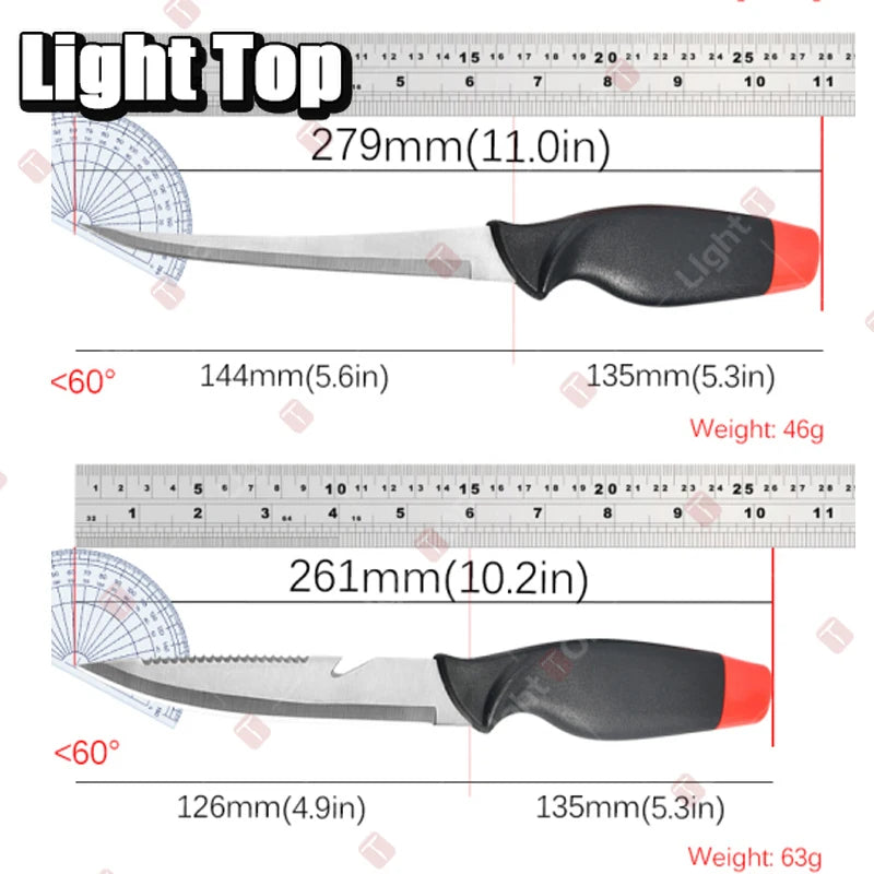 WXCOO Stainless Steel Fish Filleting Knife Sharp Butcher with Cover Multifunctional Fruit Meat Cutting Fish Boning Knives