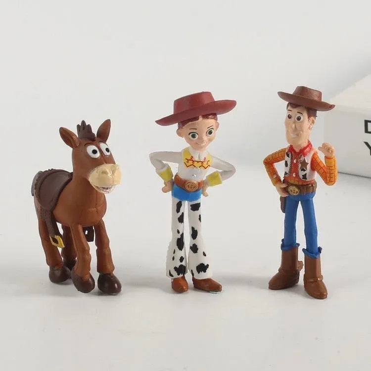 7Pcs/Set Toy Story 4 Action Figures Toy Woody Jessie Buzz Lightyear Forky Pig Bear Figura Model Doll Figurine Boy Birthday Gift