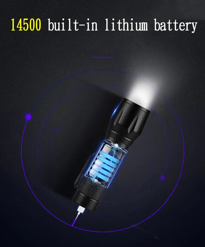 BALDR Mini Rechargeable LED Flashlight COB+XPE Portable Torch Zoomable Light Tactical Flashlight outdoor Camping Fishing Lantern