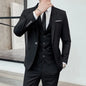 Men's 2025 High-Quality Three-Piece Set Fashionable Cool Versatile Trendy Business Casual Wedding British-Style Suit