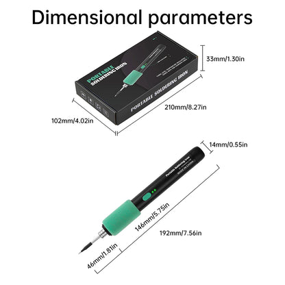 Wireless mini soldering iron with three-level temperature control Type C interface, suitable for maintenance and soldering