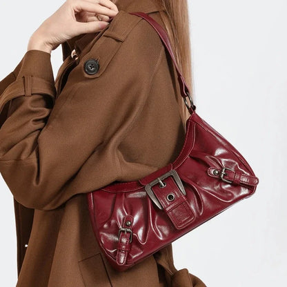 Retro Y2K  Pleated Hobo Shoulder Bag for Women Hot Selling Maillard Style Underarm Bag Clutch Handbags for Travel Work Shopping