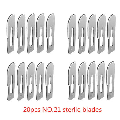 20-100pcs Sterile Carbon Steel Surgical Blades Scalpel Knife for DIY Cutting Phone Repair Carving Animal Grooming Maintenance