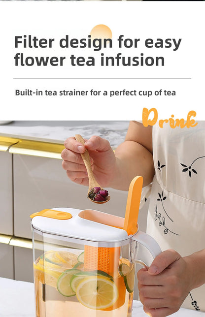 Large Capaci Cold Water Pot Heat Resistant Drop Proof Fruit Tea Barrel Beverage Ice Water Bottle for Frie Home Use